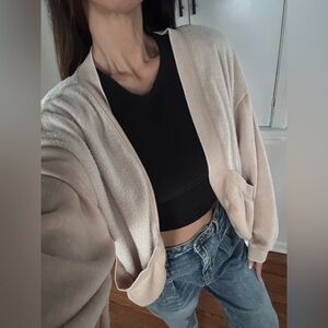 Ocean Drive Cream Open-Front Cardigan